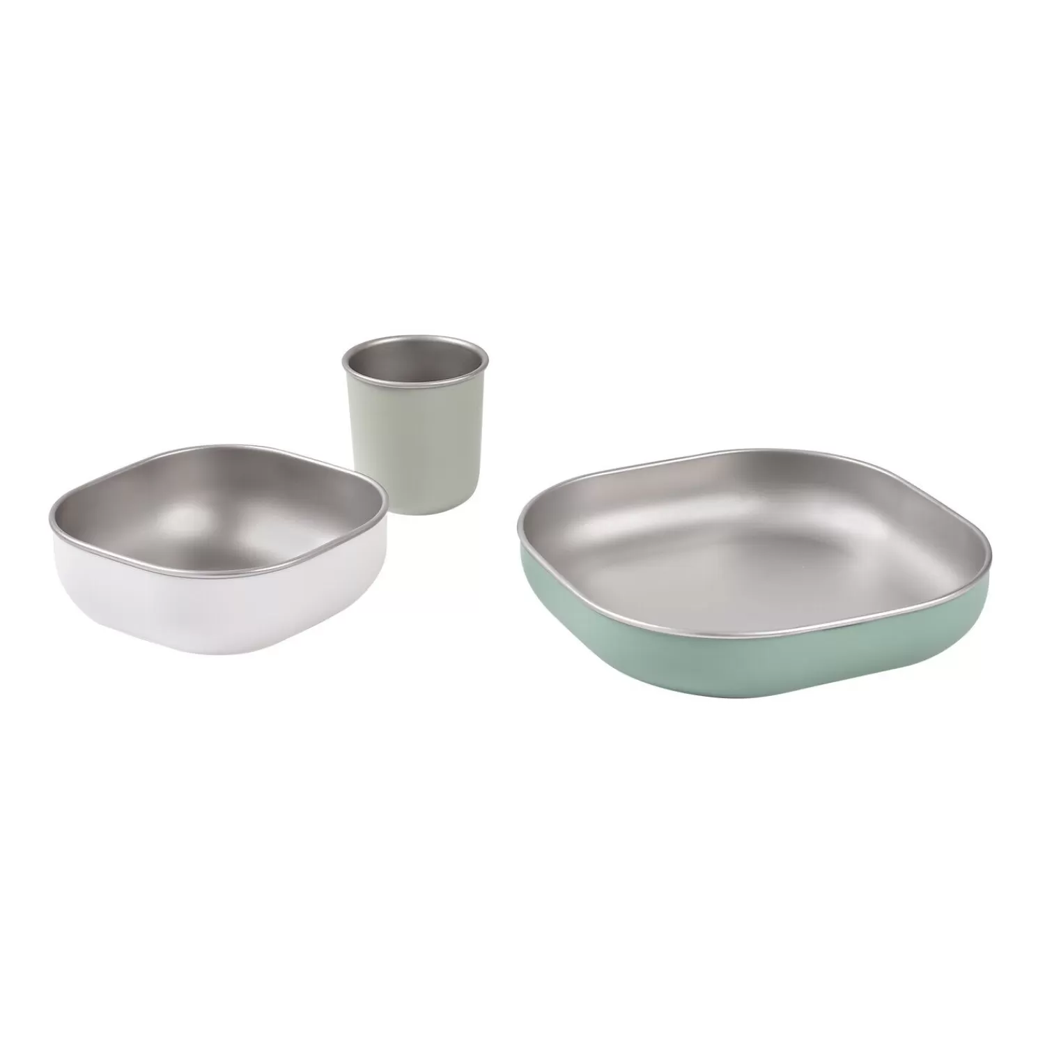 Couverts Vaisselle Et Bavoirs | BÉABA Coffret repas inox Vert sauge Sagegreen