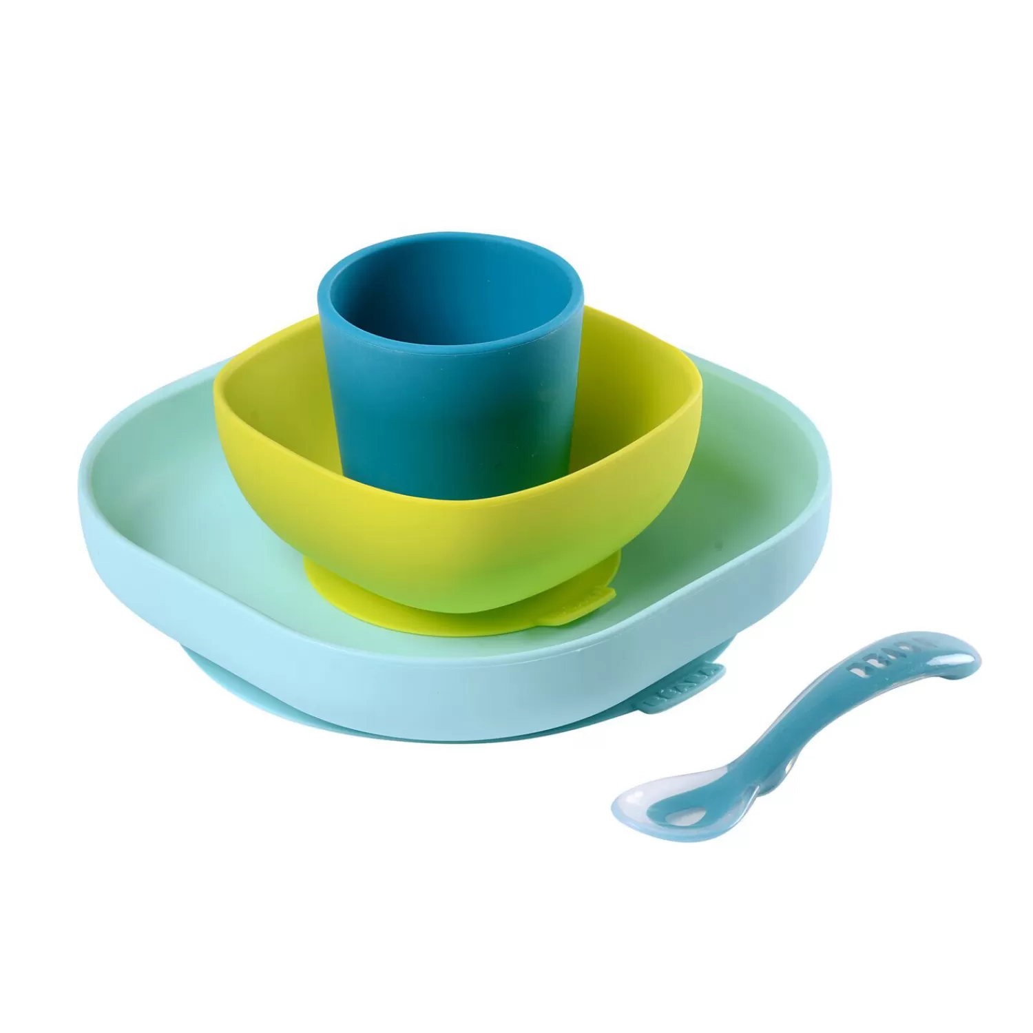 Couverts Vaisselle Et Bavoirs | BÉABA Coffret repas silicone Bleu Blue