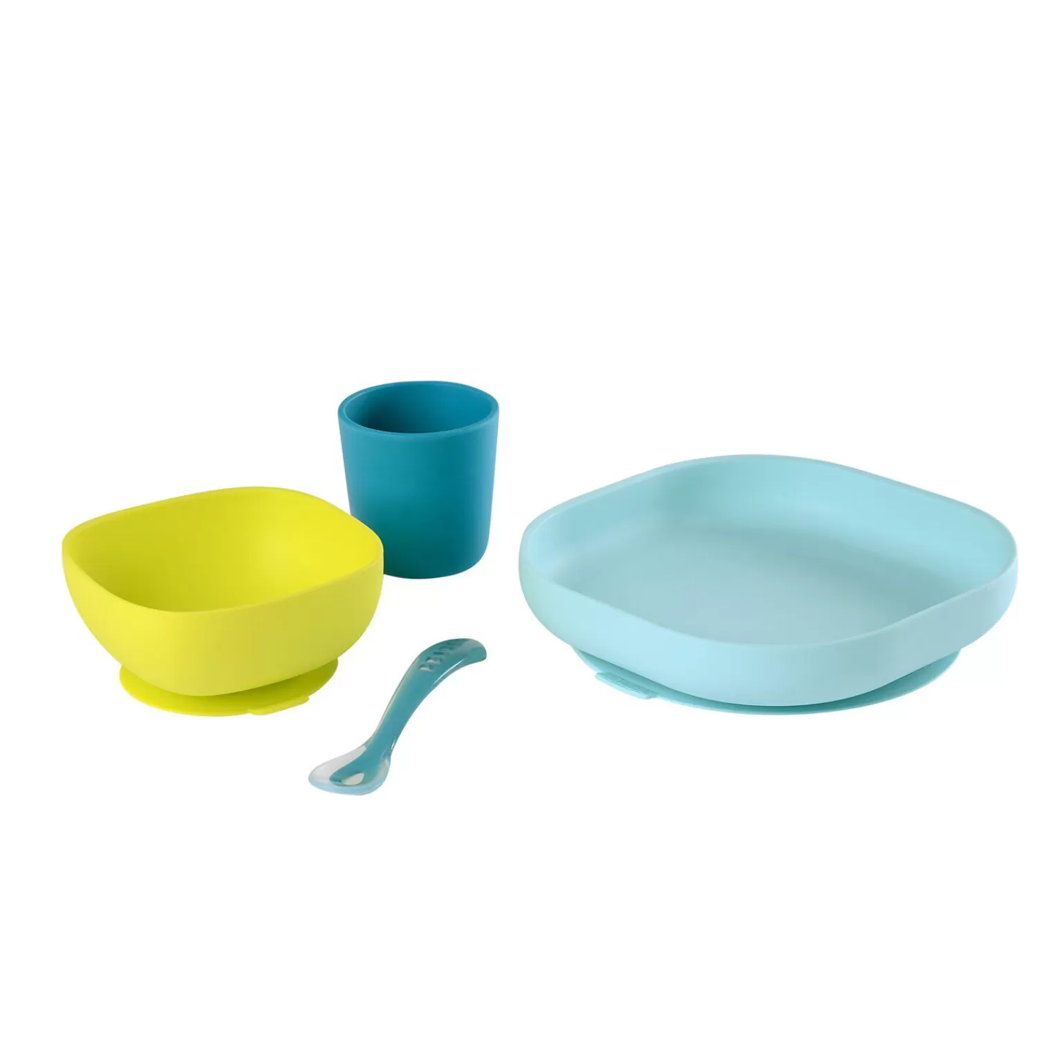 Couverts Vaisselle Et Bavoirs | BÉABA Coffret repas silicone Bleu Blue