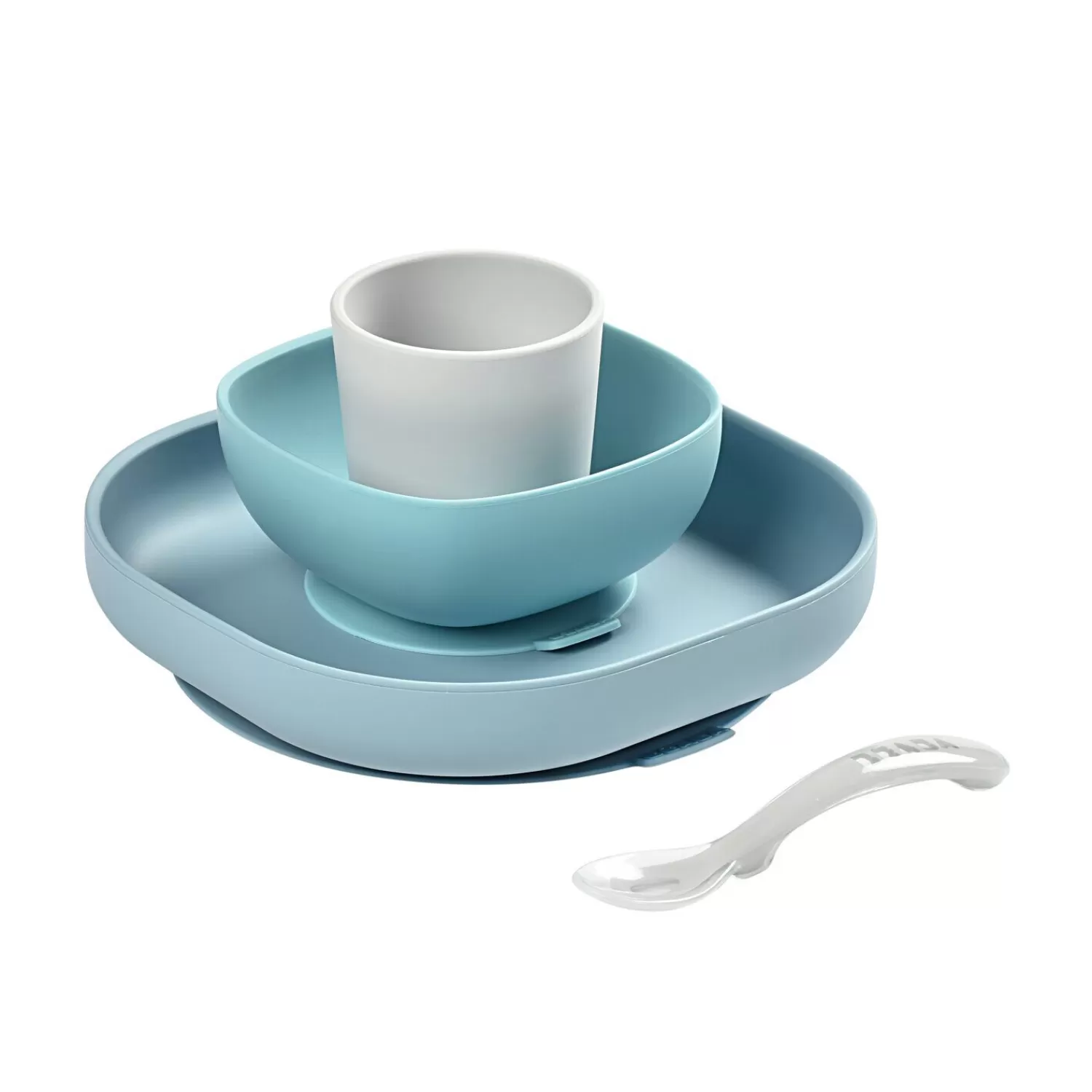 Couverts Vaisselle Et Bavoirs | BÉABA Coffret repas silicone Jungle Blue