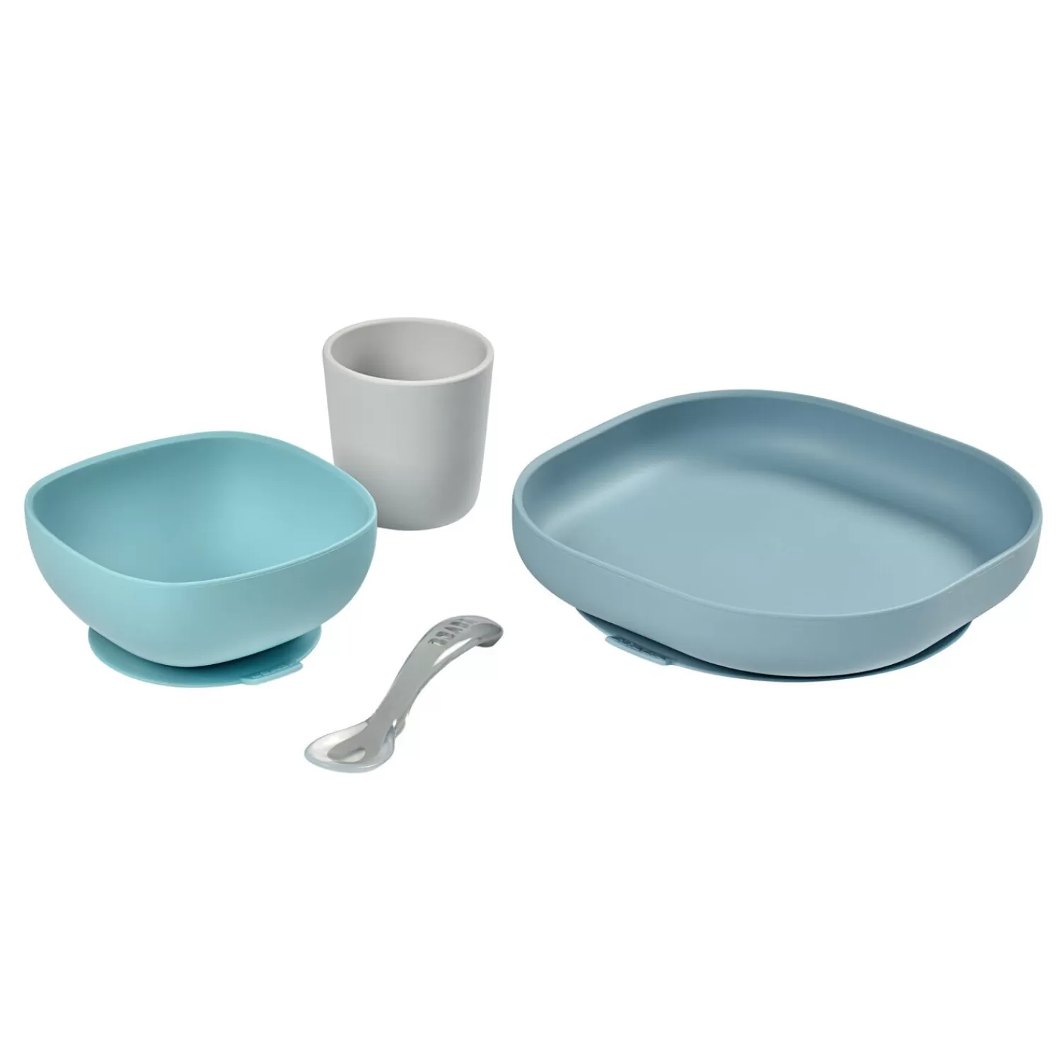 Couverts Vaisselle Et Bavoirs | BÉABA Coffret repas silicone Jungle Blue