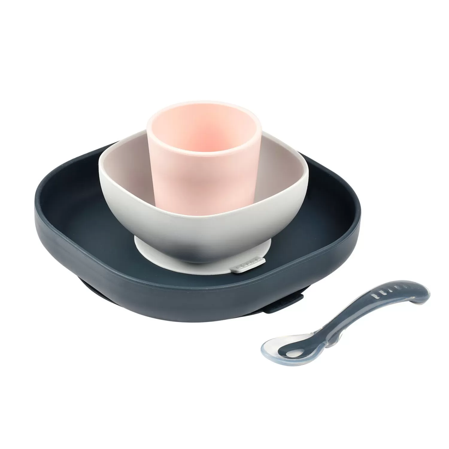 Couverts Vaisselle Et Bavoirs | BÉABA Coffret repas silicone Night /Rose Blue