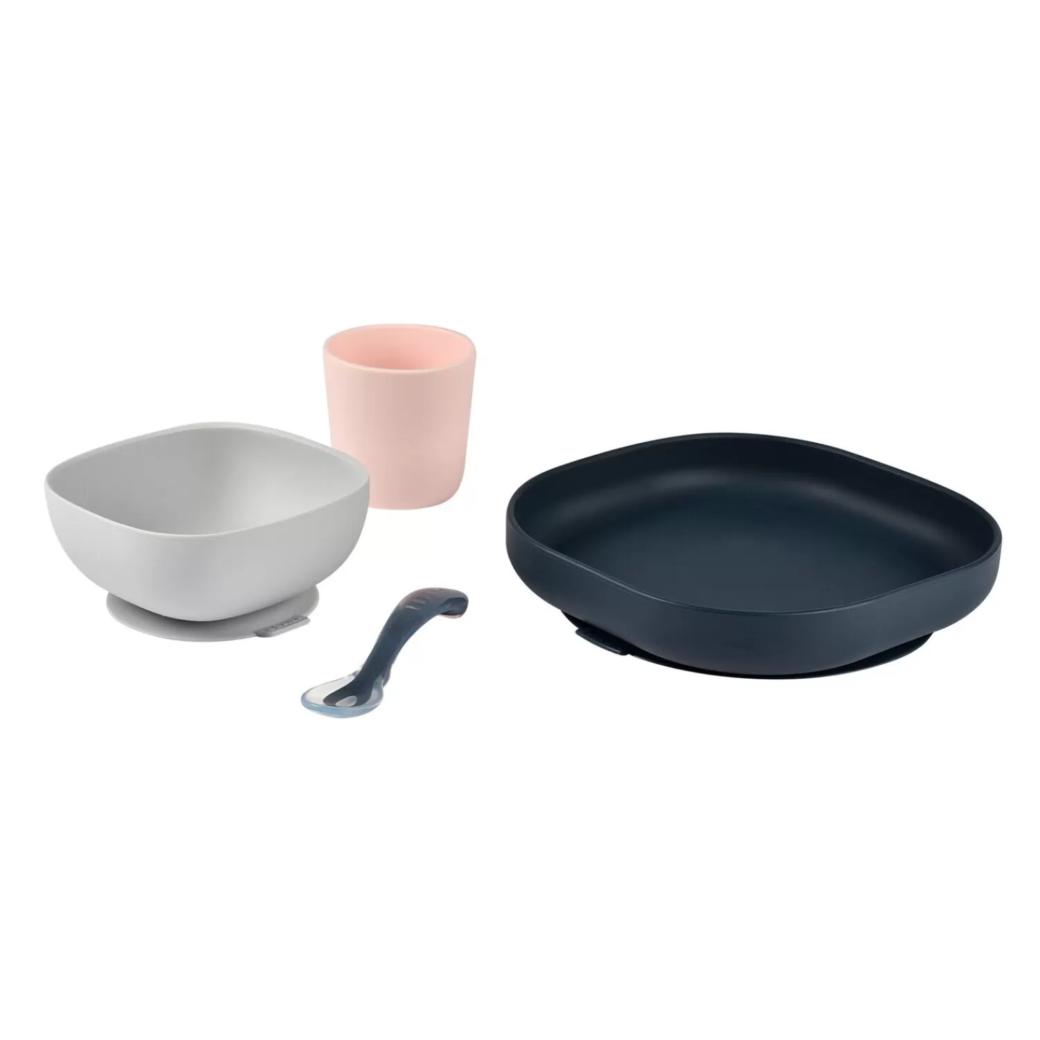 Couverts Vaisselle Et Bavoirs | BÉABA Coffret repas silicone Night /Rose Blue