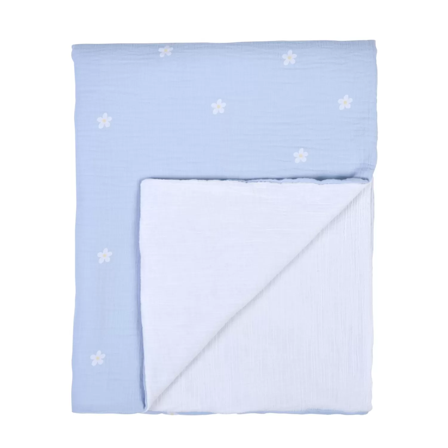 Accessoires De Lit | BÉABA Couverture De Bébé - 80x100 Cm - Mousseline Fleur - Bleue Beige