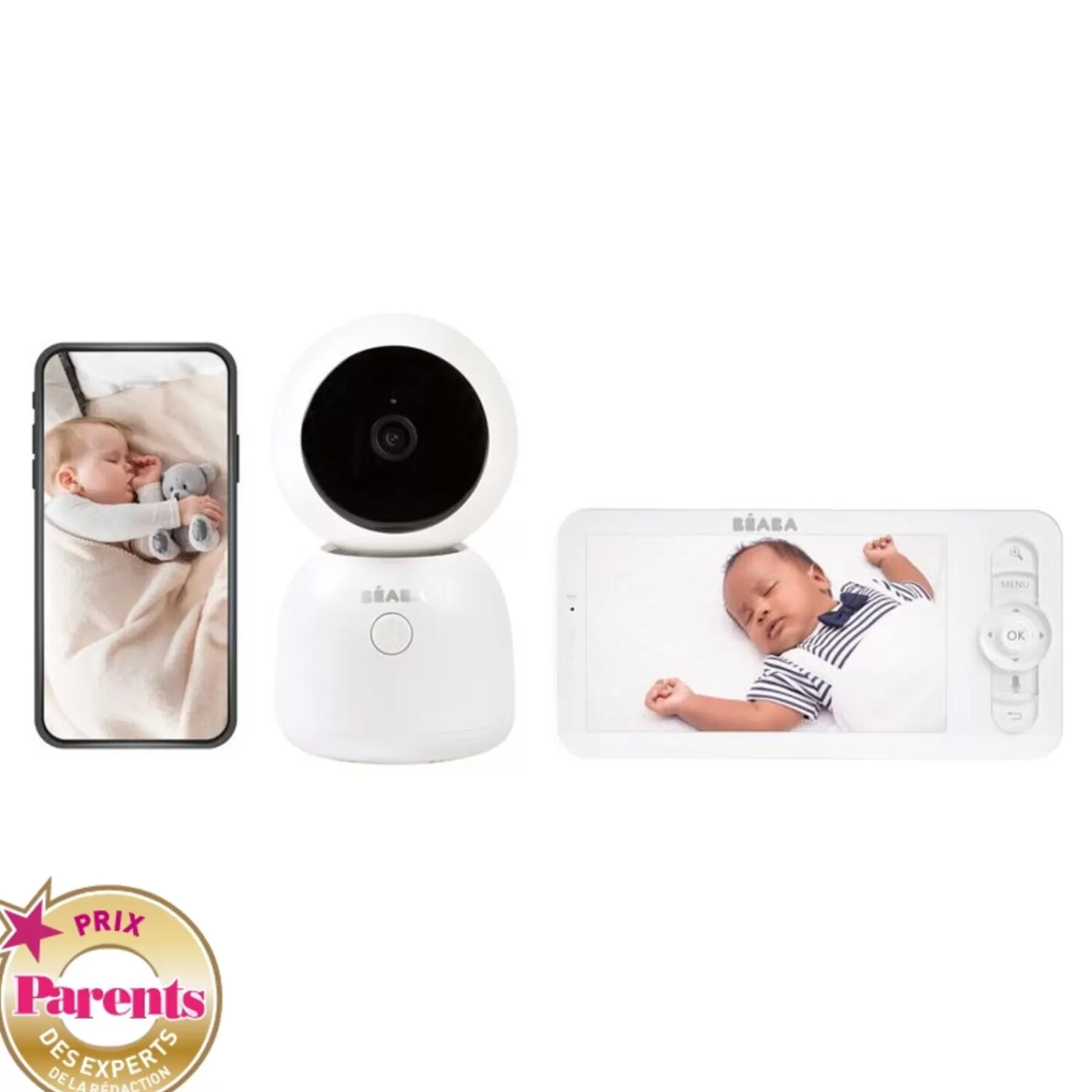 Babyphone, Écoute-bébé | BÉABA Ecoute bébé vidéo Zen Night Light Blanc White