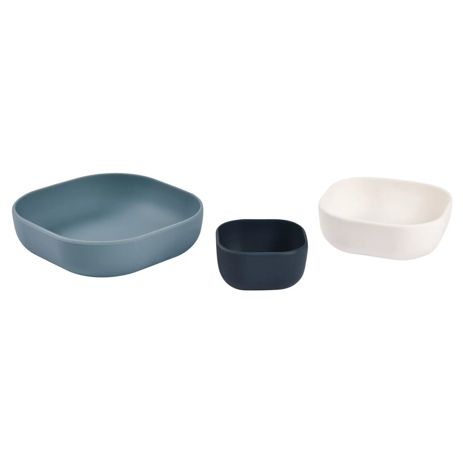 Goûter Sain | Couverts Vaisselle Et Bavoirs | BÉABA Lot de 3 bols silicone gigogne Night blue Nightblue