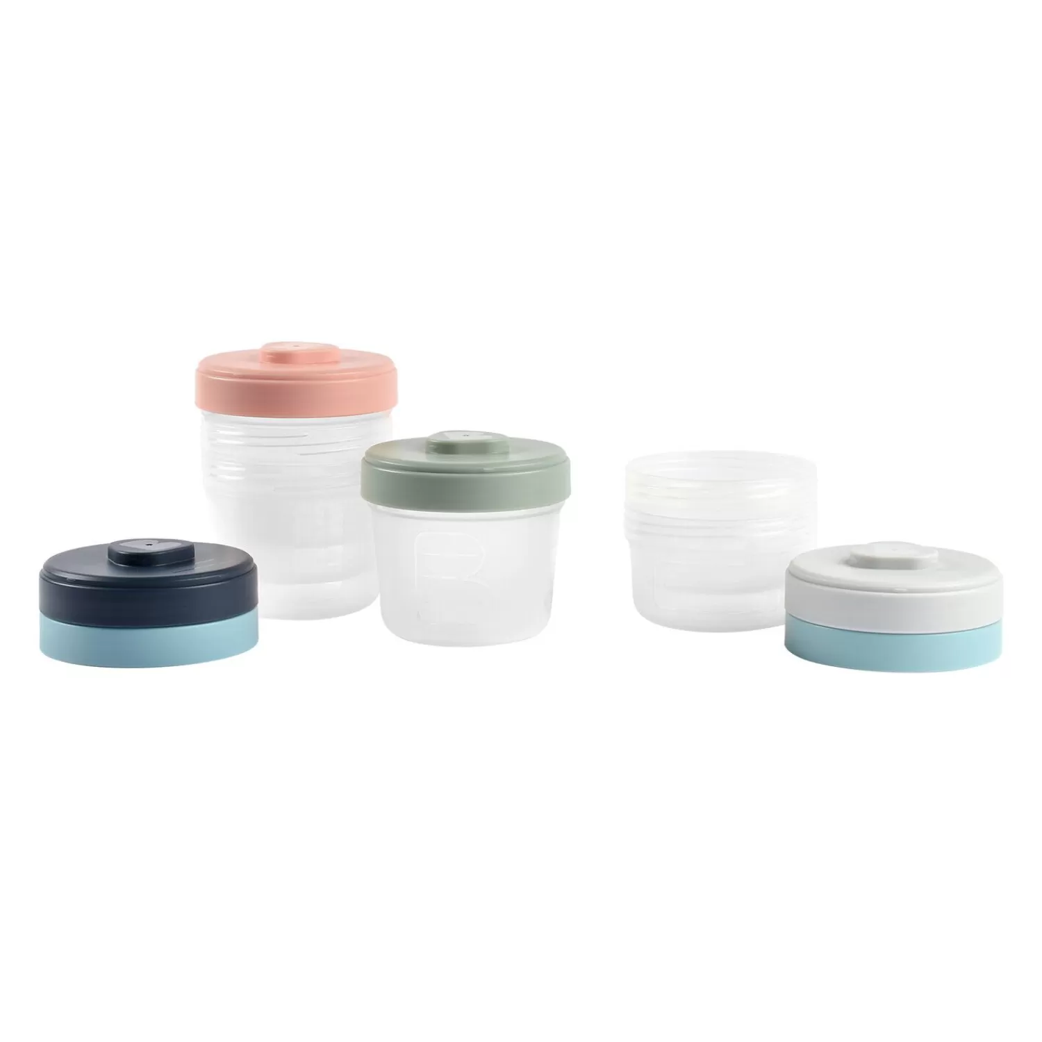 Pots De Conservation | Pots De Conservation | BÉABA Lot de 6 portions clip 1er âge (2X90 et 4X150ml) Storm/eucalyptu
