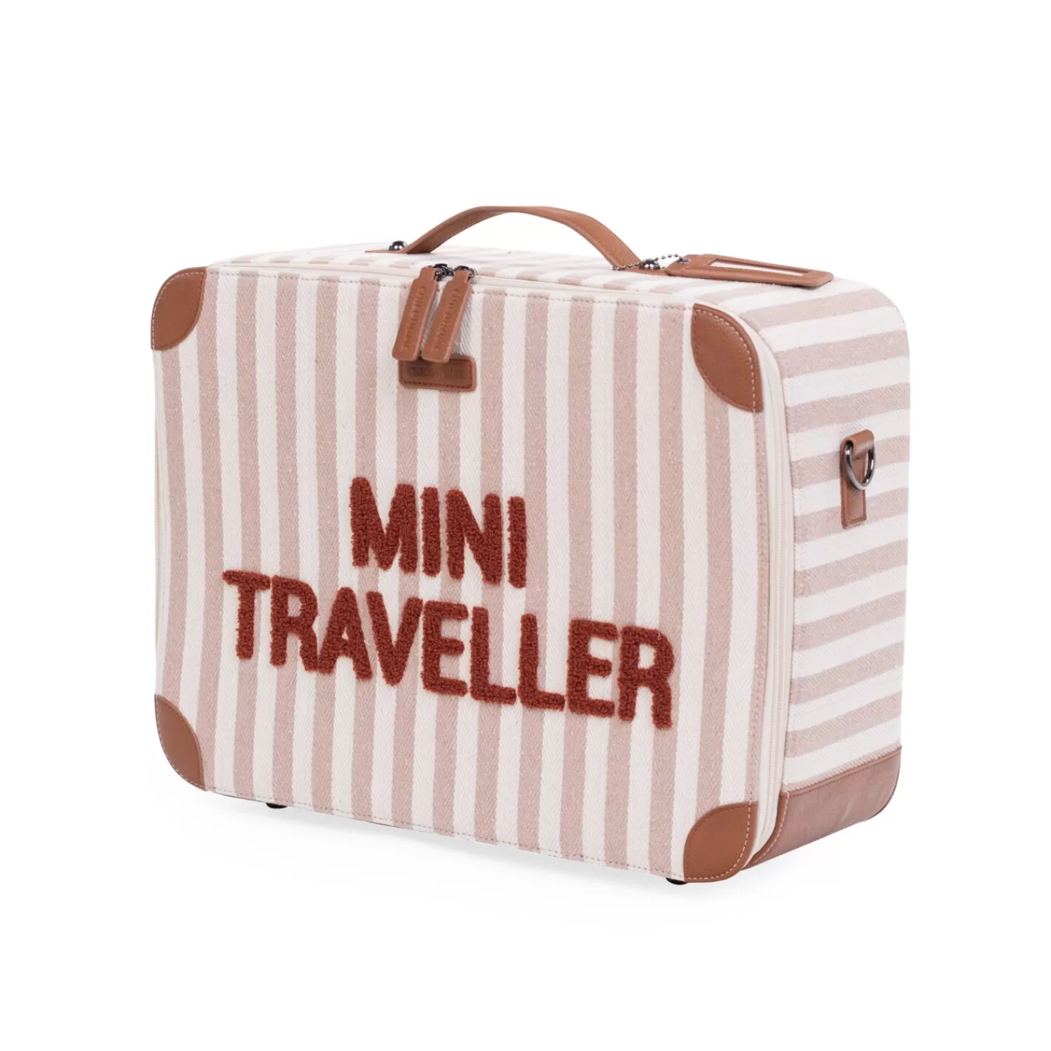 Sacs À Dos Enfant | Sacs De Voyage | BÉABA Mini Traveller Kids Suitcase - Rayures - Nude/Terracotta Black/gold