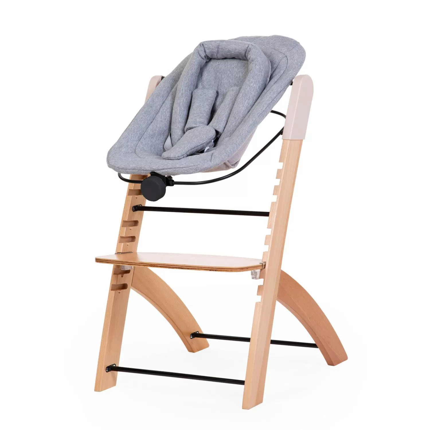 Chaises En Bois | Chaises Évolutives | BÉABA Newborn Evosit - Jersey Noir Black