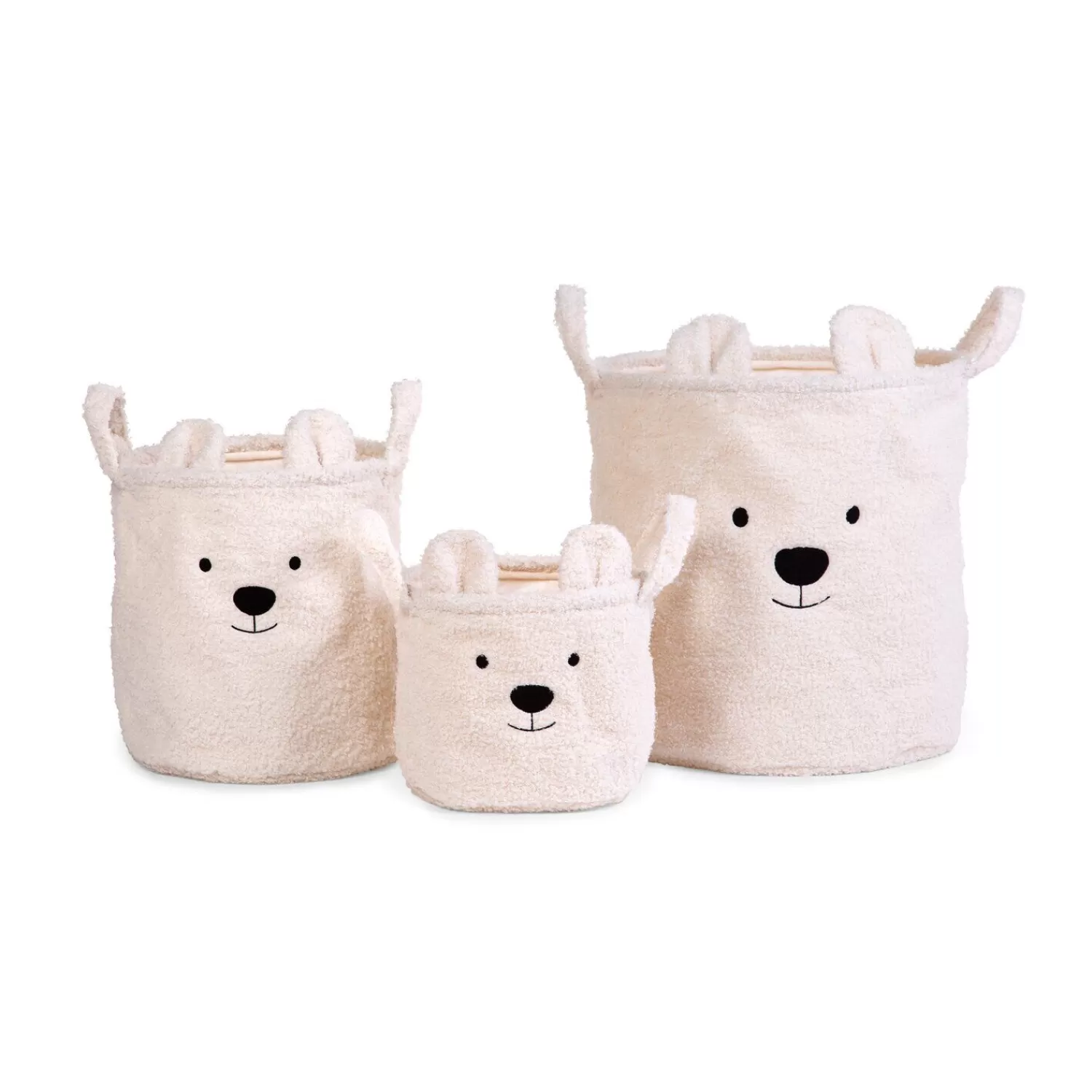 Paniers De Rangement | BÉABA Paniers Teddy Set De 3 - Ecru Beige