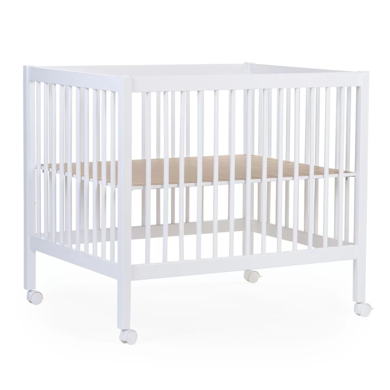 Parcs Bébé Et Accessoires | BÉABA Parc 97 + Roues - 95x75 Cm - Bois - Blanc Noir