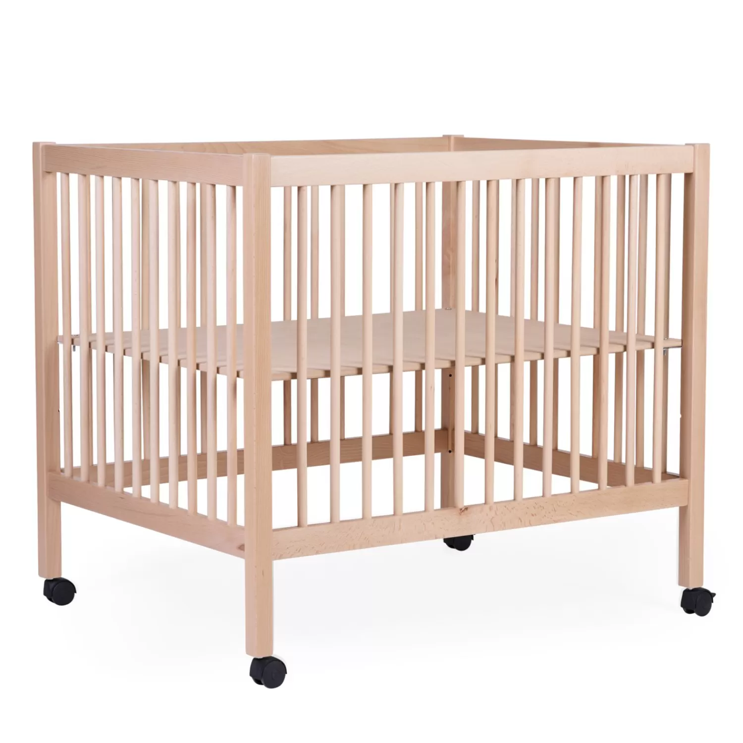 Parcs Bébé Et Accessoires | BÉABA Parc 97 + Roues - 95x75 Cm - Bois - Naturel Noir