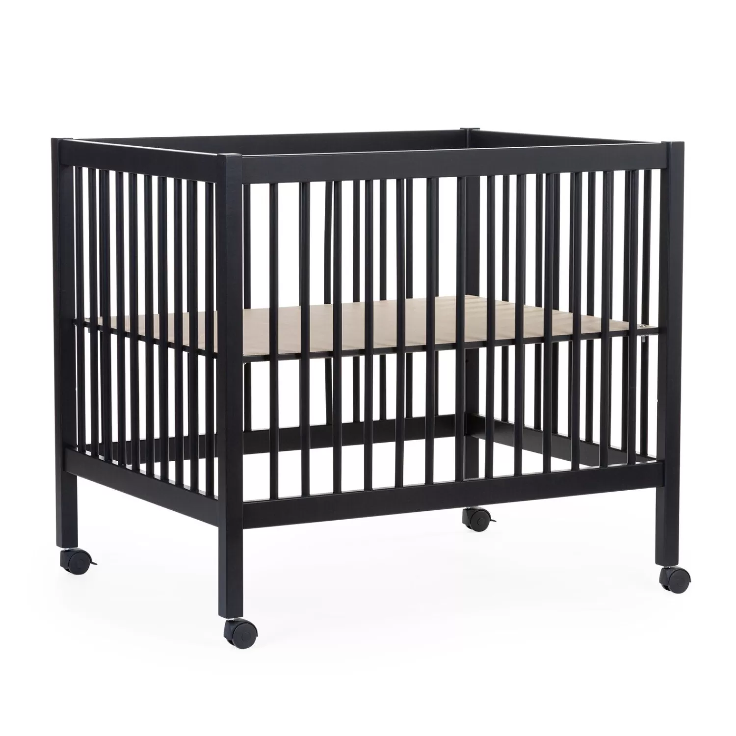 Parcs Bébé Et Accessoires | BÉABA Parc 97 + Roues - 95x75 Cm - Bois - Noir