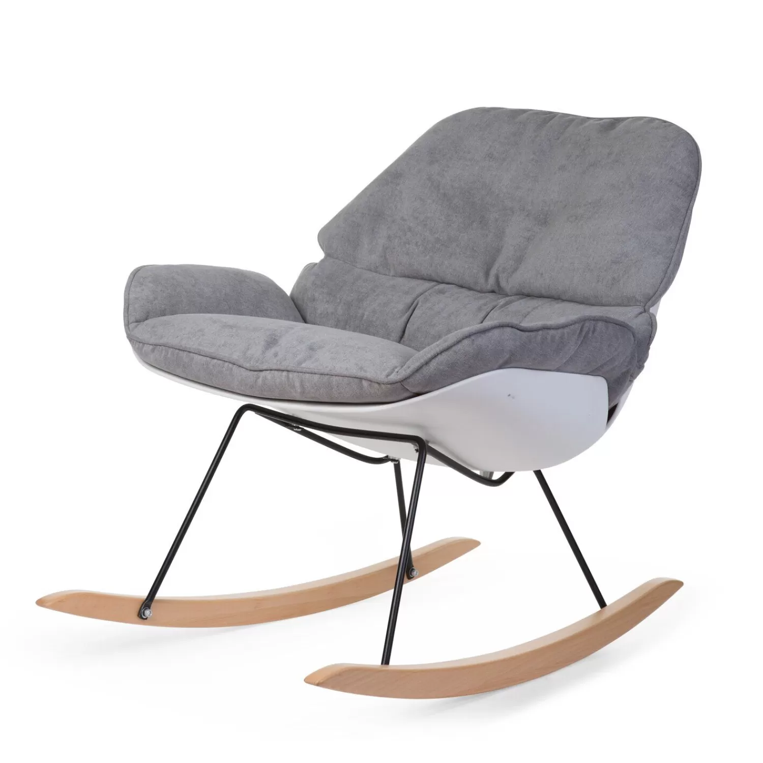 Chaises D'allaitement | BÉABA Rocking Chaise A Bascule Lounge - Blanc Gris Grey/white