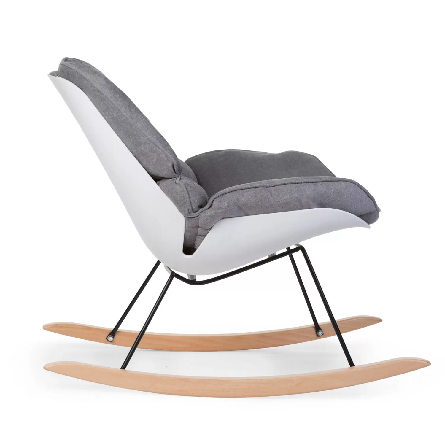 Chaises D'allaitement | BÉABA Rocking Chaise A Bascule Lounge - Blanc Gris Grey/white