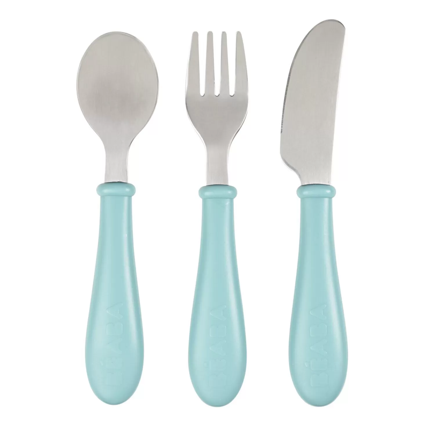 Couverts Vaisselle Et Bavoirs | BÉABA Set 3 couverts inox Bleu Airygreen