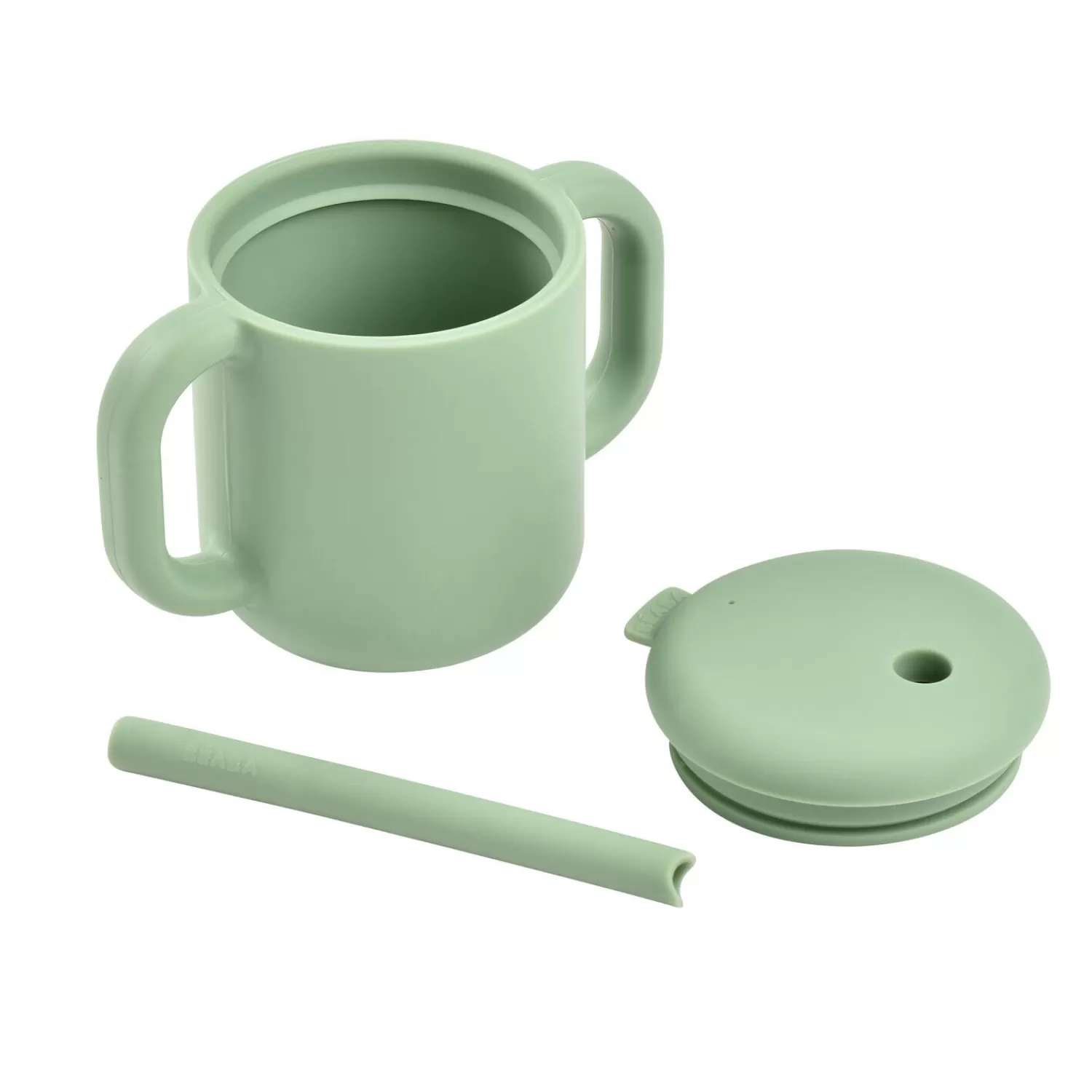 Couverts Vaisselle Et Bavoirs | Biberons Et Accessoires | BÉABA Tasse paille silicone Vert sauge Sagegreen