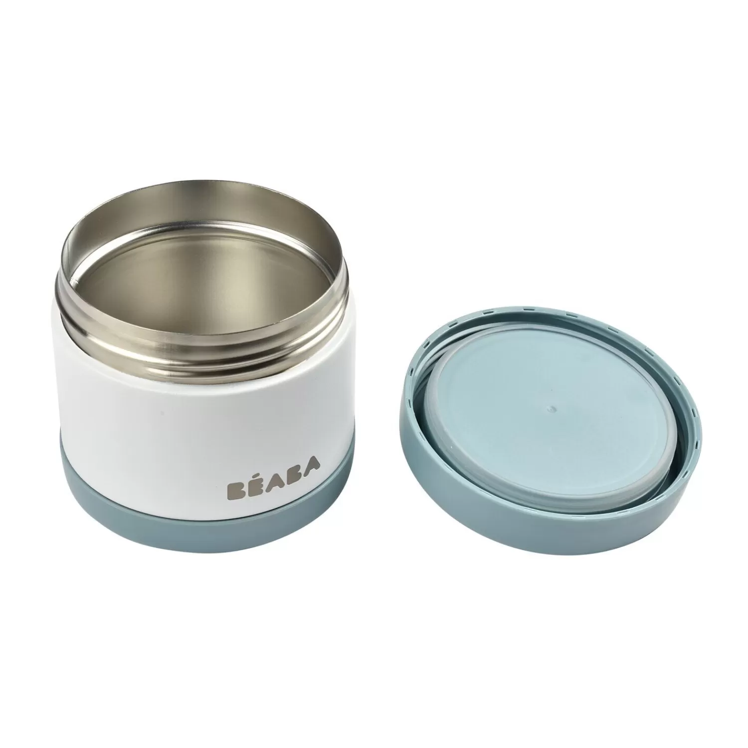 Goûter Sain | Pots De Conservation | BÉABA Thermo-portion inox 500ml Bleu Balticblue