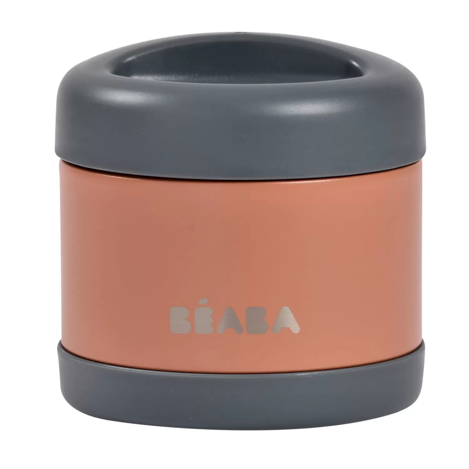 Goûter Sain | Pots De Conservation | BÉABA Thermo-portion inox 500ml Gris minéral/Terracotta Balticblue