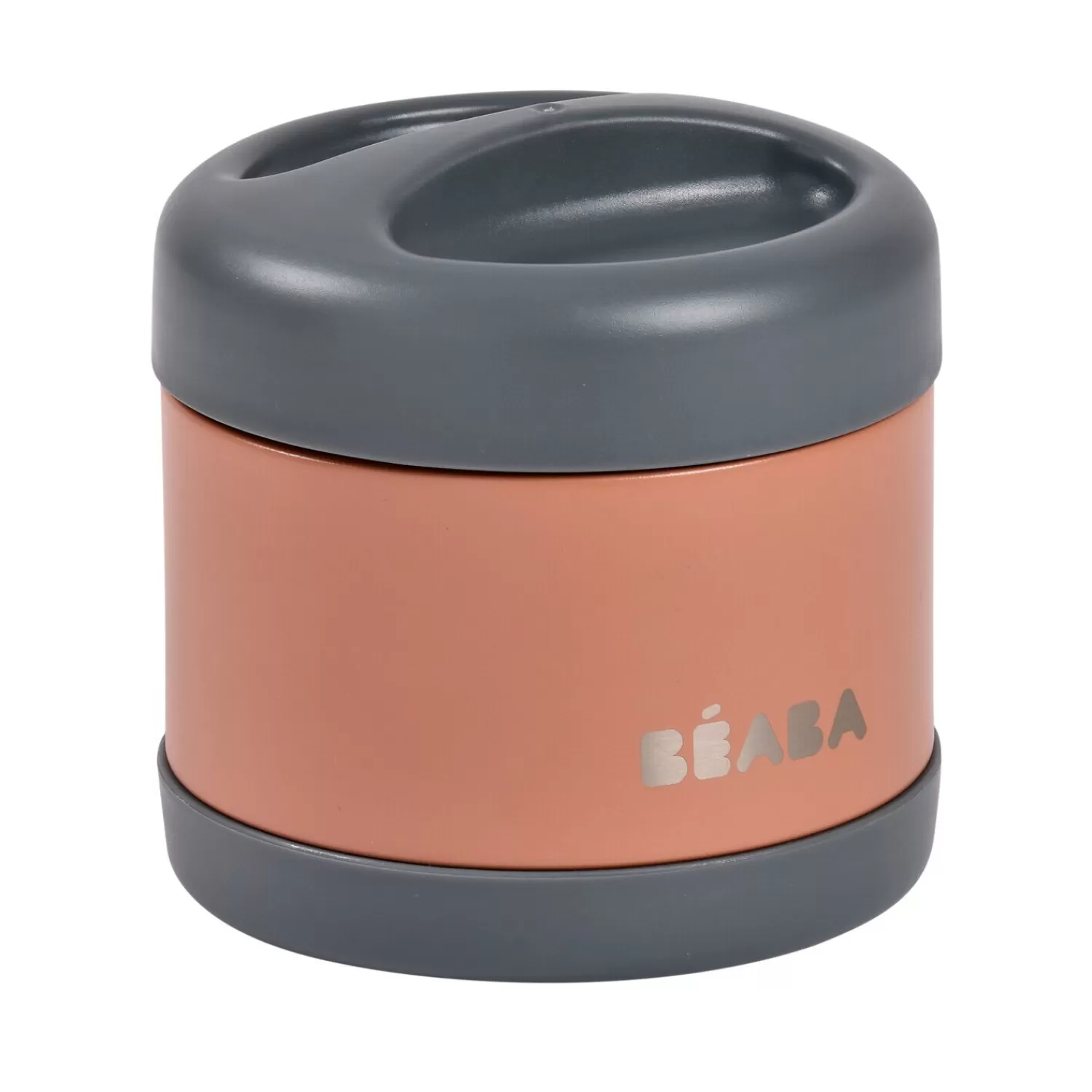 Goûter Sain | Pots De Conservation | BÉABA Thermo-portion inox 500ml Gris minéral/Terracotta Balticblue